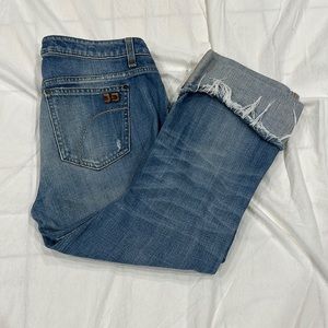 Joes jeans distressed cropped jeans